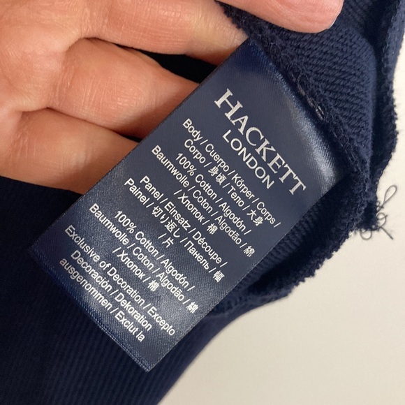 New Hackett Hoodie Youth 15 16 Navy Blue Rally Full Zip Sweatshirt Union Jack - Picture 12 of 14